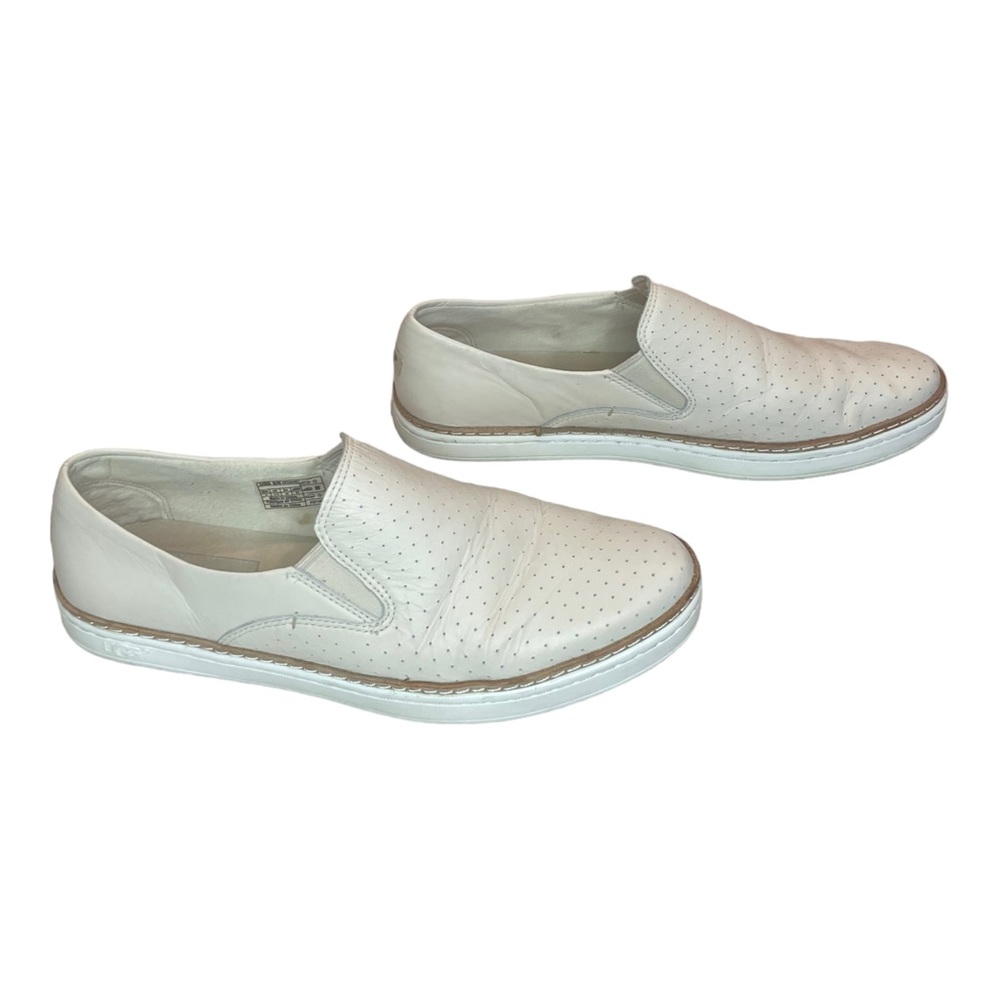 UGG Keile Perf Slip On Leather Sneakers Color Cream Size 8
